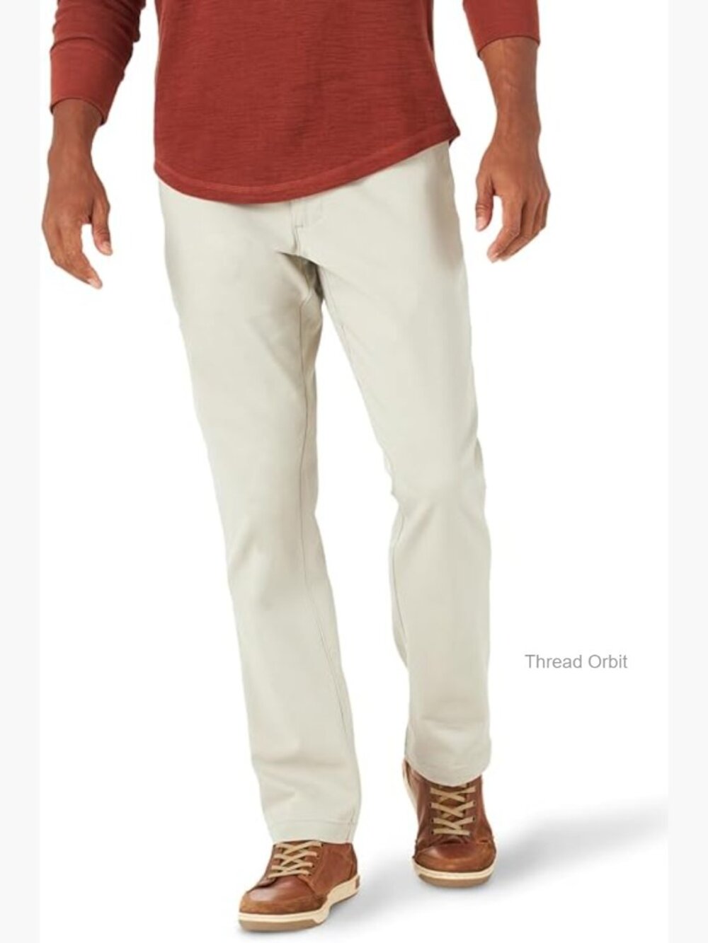 Flat Front Relaxed Taper Pant Mid Rise Stretch Cotton Blend